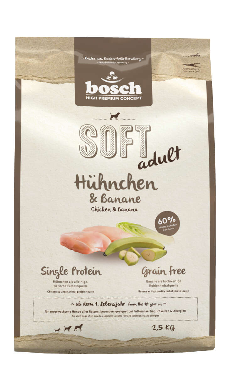 bosch Hunde-Trockenfutter HPC Soft Hühnchen + Banane